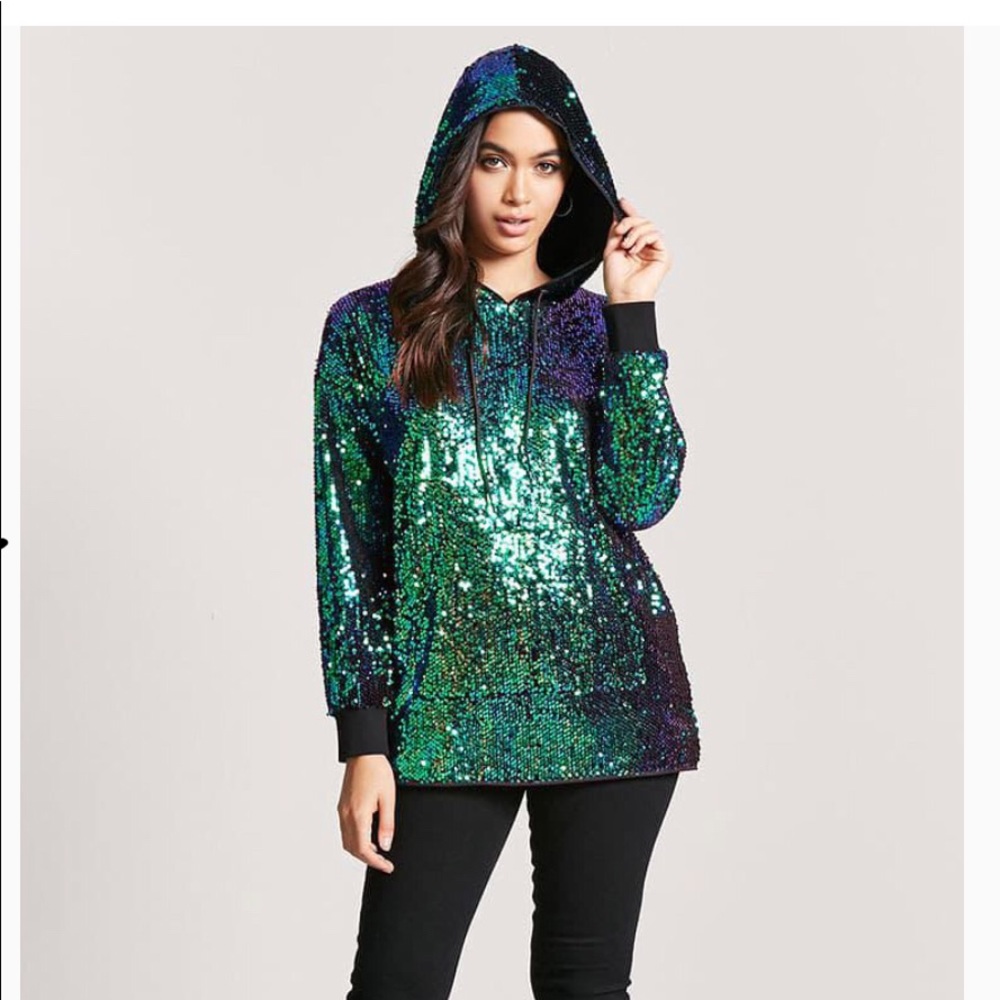 Forever 21 sequin hoodie